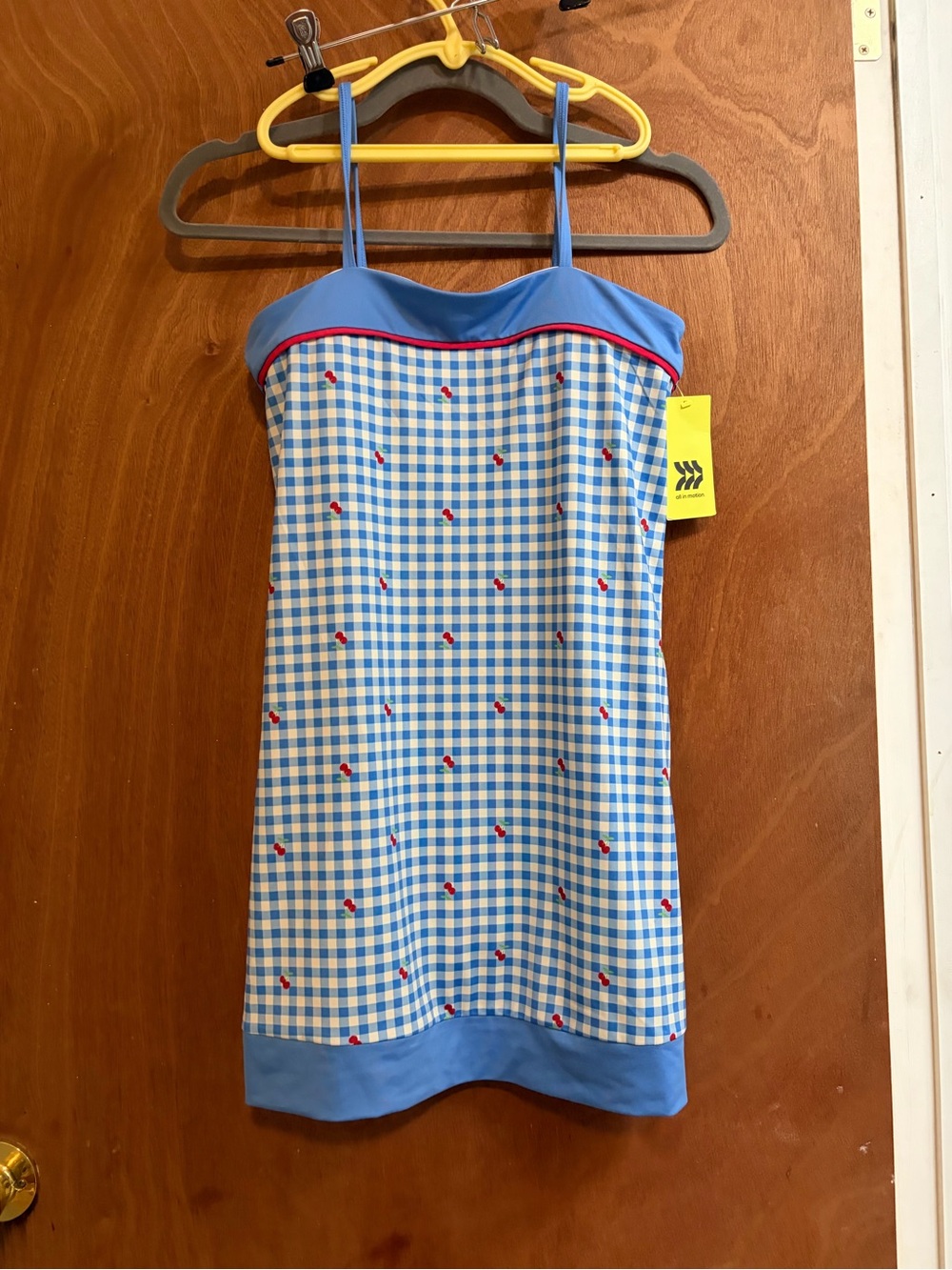 Blue Gingham girl’s size 10 / 12 swimsuit Dress by All in Motion NWT